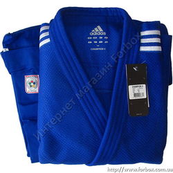 Кимоно для дзюдо Adidas Champion 3 с лицензией IJF 730 гм2 (J-IJF, синее)