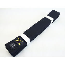Черный пояс Mizuno для кимоно с аккредитацией IJF (VJ151109, черный)