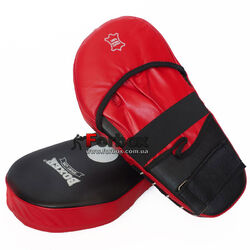 Лапи кікбоксерські збільшені Boxer з натуральної шкіри (2007-01, чорно-червоні)