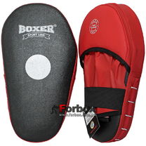 Лапы боксерские Boxer кирза 1мм пенопоролон (2008-01, красно-черные)