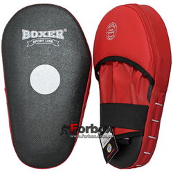 Лапы боксерские Boxer кирза 1мм пенопоролон (2008-01, красно-черные)