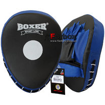 Лапы боксерские гнутые Boxer с открытой ладошкой кожзам (2011-01, черно-синие)