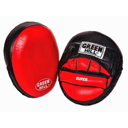 Боксерские лапы Green Hill Super кожа (FMS-5004, красно-черные)