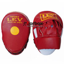Лапи гнуті Lev Sport шкірзам (PMLSV, чорно-червоні)
