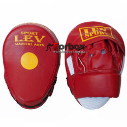 Лапи гнуті Lev Sport шкірзам (PMLSV, чорно-червоні)