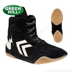 Борцовки Green Hill обувь для борьбы из замши (WS-3025, черные)