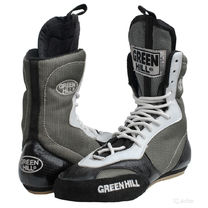 Боксерки Green Hill обувь для бокса (BS-0001, черно-серые)