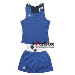 Женская боксерская форма Adidas Olympic Woman (adiAIBA20TW/adiAIBA20SKW, синяя)