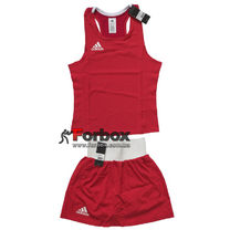 Женская боксерская форма Adidas Olympic Woman (adiAIBA20TW/adiAIBA20SKW, красная)