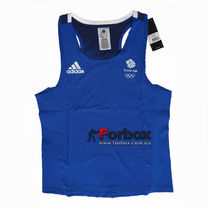 Боксерська форма Adidas Olympic Man з логотипом GBR на спині (adiAIBA20TM / adiAIBA20SM, синя)