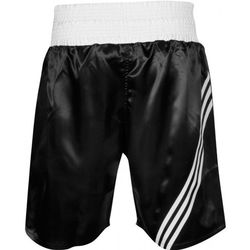 Шорты боксерские Adidas профессиональные Multi (ADISMB02, черные с белыми полосами)