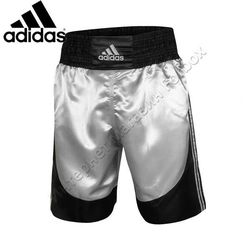 Шорти боксерські Adidas професійні Multi (ADISMB03, серебро з чорними вставками)