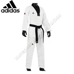 Добок для тхеквондо Adidas Fighter з чорним воротом (JWA2014, білий)