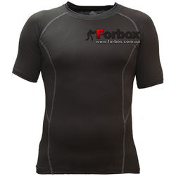Компрессионная футболка с коротким рукавом (LD-1102, черно-белый)