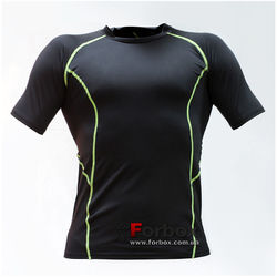 Компрессионная футболка с коротким рукавом (LD-1102, черно-зеленый)