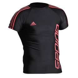 Рашгард (компрессионная футболка) Adidas Fighter (ADICST03SS, черно-красная)