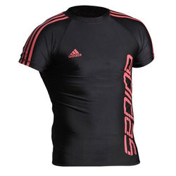 Рашгард (компресійна футболка) Adidas Fighter (ADICST03SS, чорно-червона)