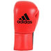 Професійні рукавиці для боксу Adidas Combat із шкіри (ADIBC04-RDBK, червоно-чорні)