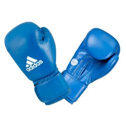 Перчатки для бокса Adidas с аккредитацией WAKO (кикбоксинг) из нат. кожи (ADIWAKOG1-BL, синий)