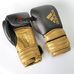 Боксерські рукавички Adidas Hybrid 300 з натуральної шкіри (ADIH300, чорно-золоті)