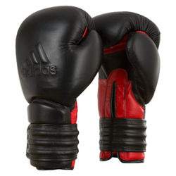 Перчатки для бокса Power 300 кожа Adidas черно-красные