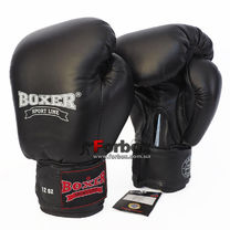 Перчатки боксерские Boxer Элит кожа (2021-01Ч, черные)