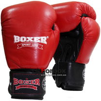 Перчатки боксерские Boxer Элит кожа (2021-01К, красные)