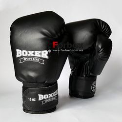 Рукавички боксерські Boxer Еліт кожзам (2022-04Ч, чорні)