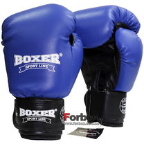 Рукавички боксерські Boxer Еліт кожзам (2022-04С, сині)