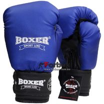 Боксерские перчатки Boxer кожзам (2024-02С, синие)