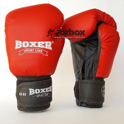 Боксерские перчатки Boxer кожзам (2024-03К, красные)