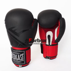 Перчатки боксерские Everlast кожаные MATT (MA-0704-BKR, черно-красные)