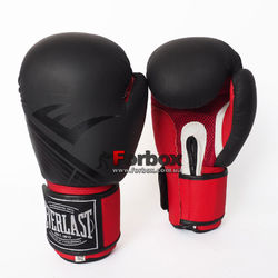 Рукавиці боксерські Everlast шкіряні MATT (MA-0704-BKR, чорно-червоні)