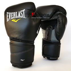 Боксерские перчатки Everlast Protex2 Leather (3210, черные)