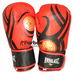 Перчатки кожаные боксерские на липучке Everlast (BO-6162-BK, красно-черные)