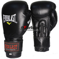Перчатки боксерские Everlast Ring Star кожа (BO-4748-BK, черные)