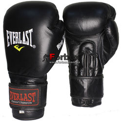 Перчатки боксерские Everlast Ring Star кожа (BO-4748-BK, черные)