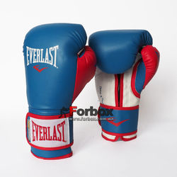 Боксерські рукавички Everlast PowerLock з PU (P00000728, червоно-синій)