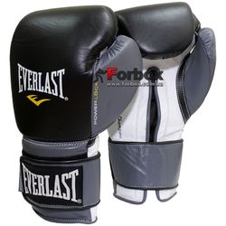 Боксерские перчатки Everlast PowerLock (EPLBG, черно-серые)