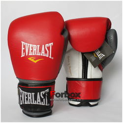 Боксерские перчатки Everlast PowerLock (EPLBG, красно-серые)