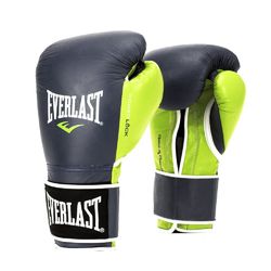 Боксерские перчатки Everlast PowerLock (EPLBG, темно-синие с зеленым)