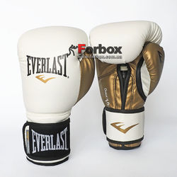 Боксерские перчатки Everlast PowerLock из PU (P00000722, бело-золотой)