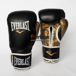 Боксерські рукавички Everlast PowerLock з PU (P00000723, чорно-золотий)
