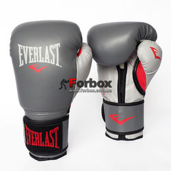 Боксерські рукавички Everlast PowerLock з PU (P00000731, сірий)