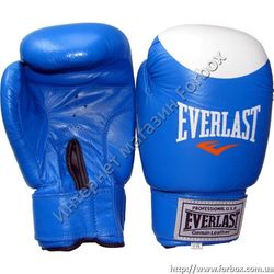 Рукавиці боксерські Everlast Protex Star шкіра (VL-0105, сині)