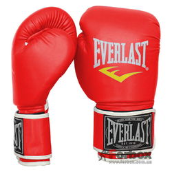 УЦЕНКА Боксерские перчатки Everlast 12 унций BO-3987 красные порез 1 см