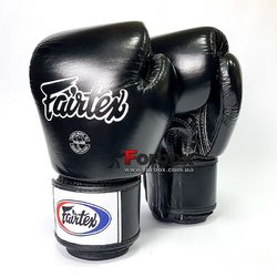 Боксерські рукавички Fairtex з натуральної шкіри (BGV-1, чорні)