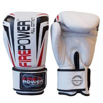 Боксерські рукавички Firepower з натуральної шкіри (FPBG12-W, білі)