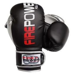 Рукавиці боксерські FirePower Black/Silver (FPBGA9-BK-S, Чорно-білий)