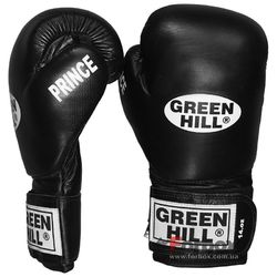 Боксерские перчатки Green Hill Prince кожаные (BGP-2028, черные)